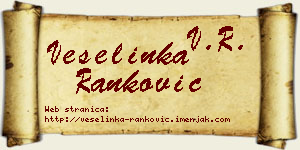 Veselinka Ranković vizit kartica